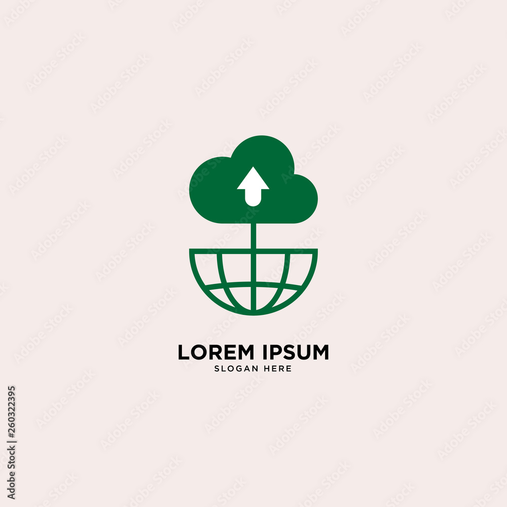 planet nature cloud simple logo template vector illustration icon element - Vector