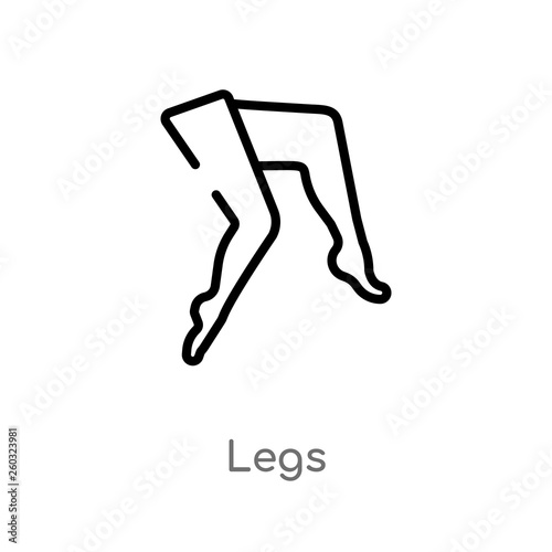 outline legs vector icon. isolated black simple line element illustration from beauty concept. editable vector stroke legs icon on white background