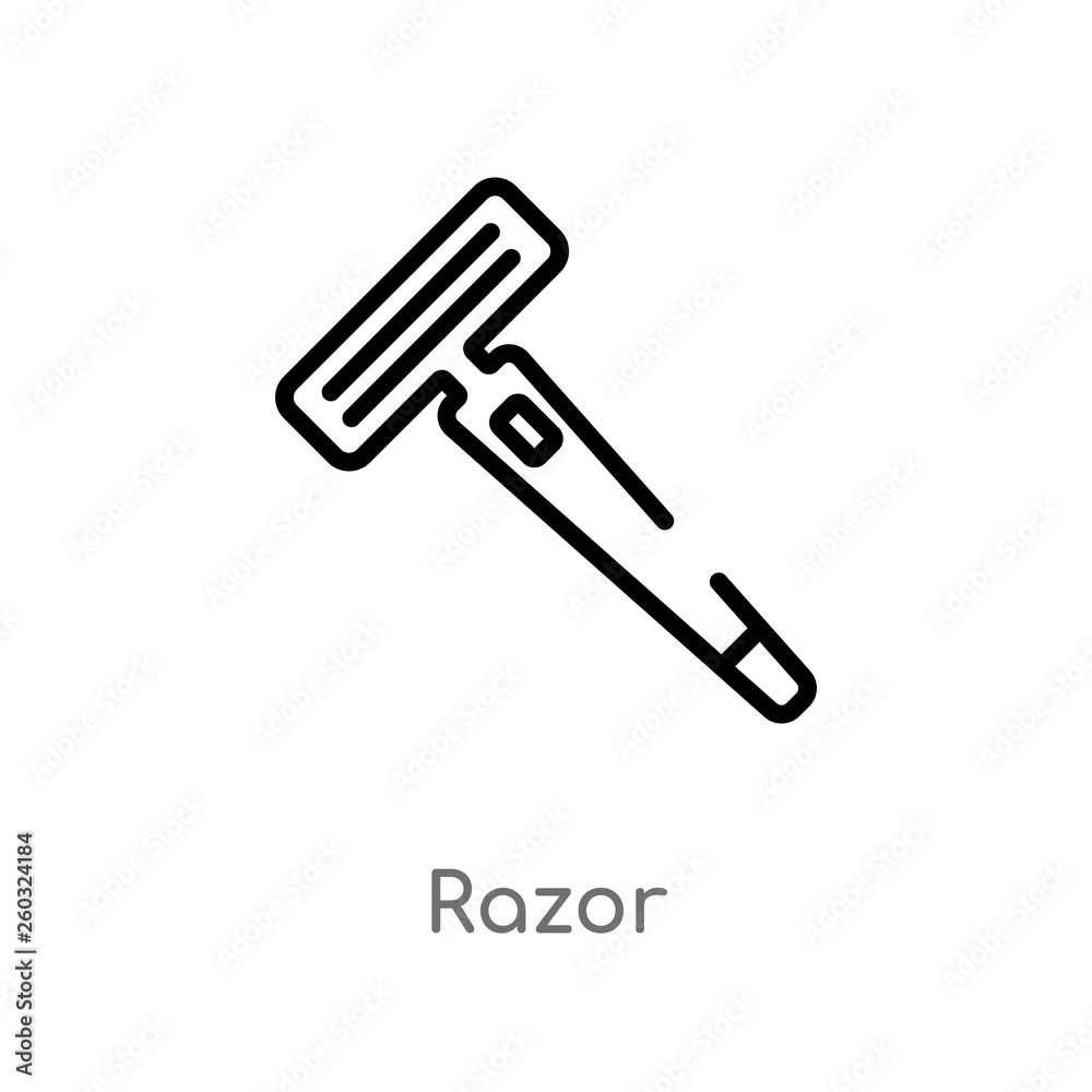outline razor vector icon. isolated black simple line element illustration from beauty concept. editable vector stroke razor icon on white background outline razor vector icon. isolated black simple line element illustration from beauty concept. editable vector stroke razor icon on white background