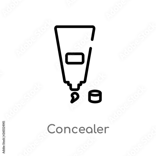 outline concealer vector icon. isolated black simple line element illustration from beauty concept. editable vector stroke concealer icon on white background