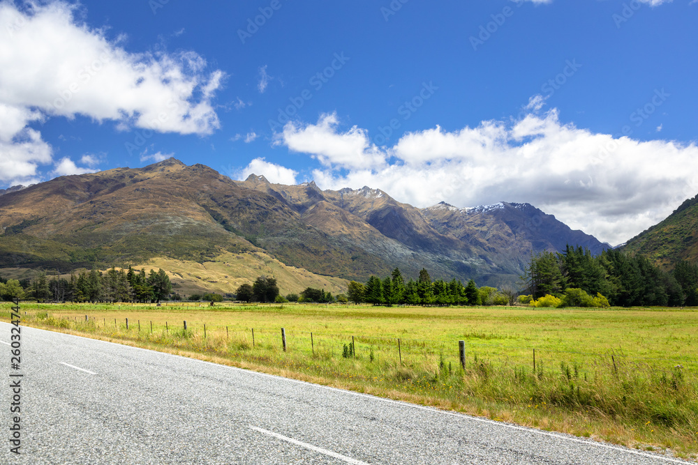 Landscape scenery in south New Zealand