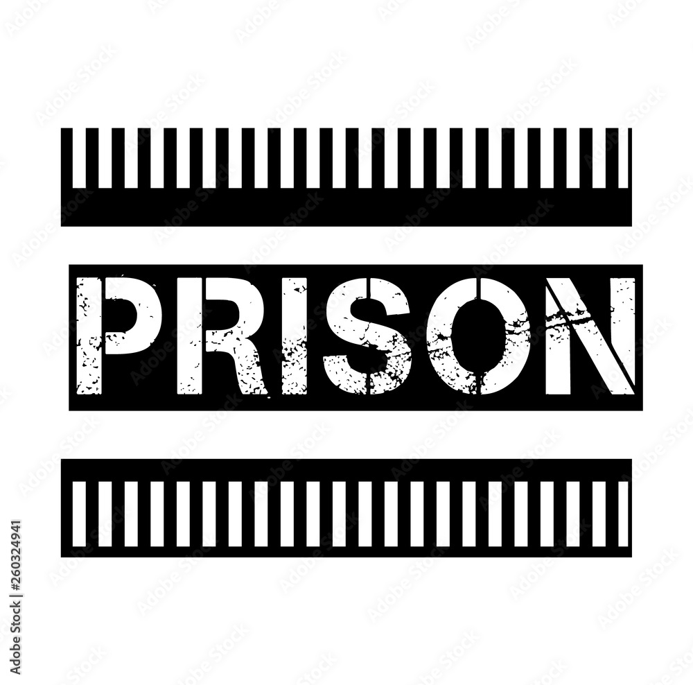 Fototapeta premium PRISON stamp on white