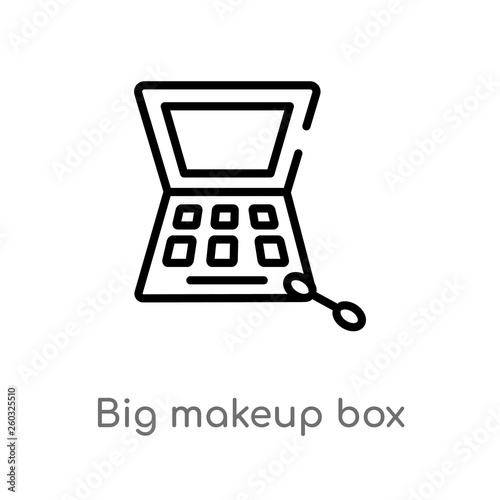 outline big makeup box vector icon. isolated black simple line element illustration from beauty concept. editable vector stroke big makeup box icon on white background