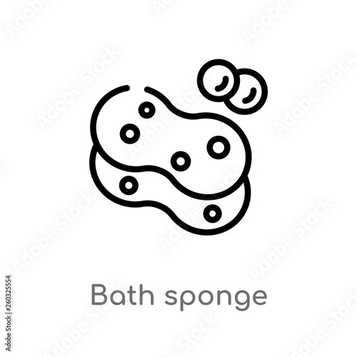 outline bath sponge vector icon. isolated black simple line element illustration from beauty concept. editable vector stroke bath sponge icon on white background