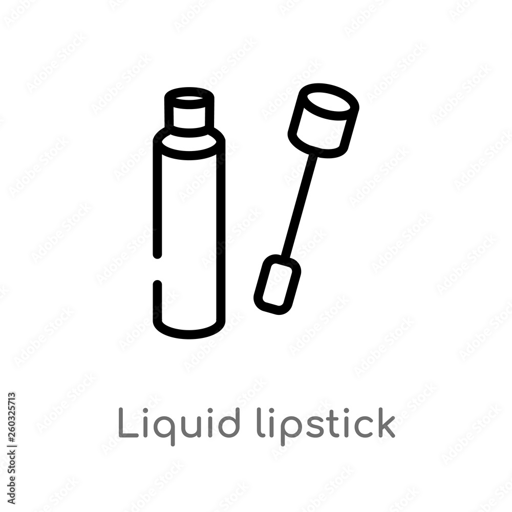 outline liquid lipstick vector icon. isolated black simple line element illustration from beauty concept. editable vector stroke liquid lipstick icon on white background outline liquid lipstick vector icon. isolated black simple line element illustration from beauty concept. editable vector stroke liquid lipstick icon on white background