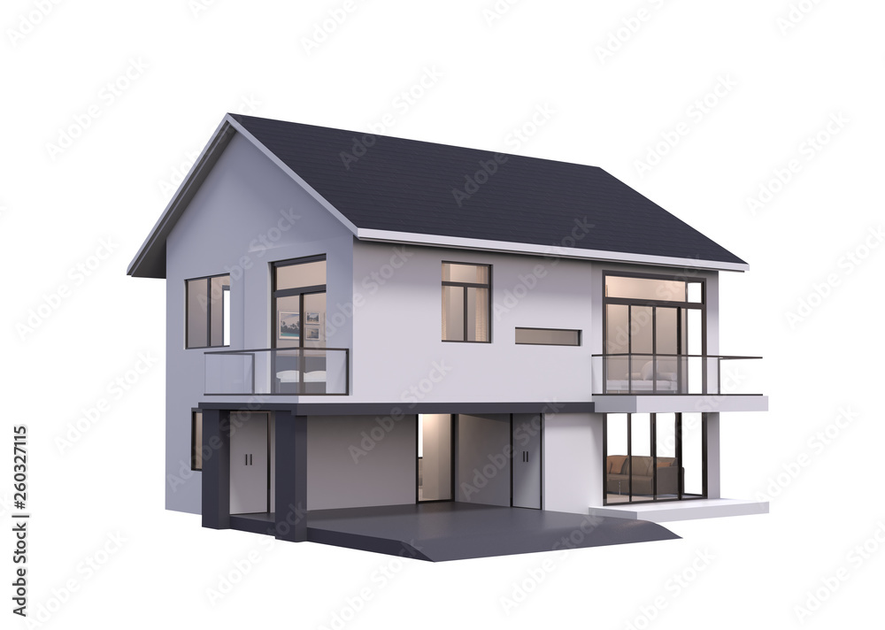 3d render of house isolated on a white. 3d render of house isolated on a white.
