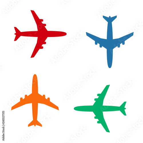 Plane icons vector, solid illustration, color pictograms isolated on white