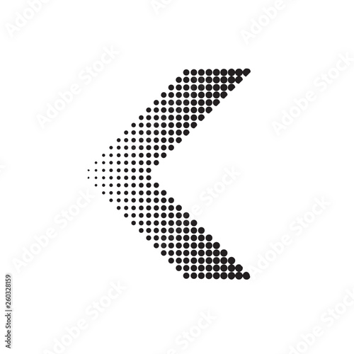 Set of Abstract Colorful Arrow, Fly, Forward logo. Dots, Dotted, Sparkle, Pixels, Square, Circle, Circular halftone shape Symbol and Icon Vector Design Elements