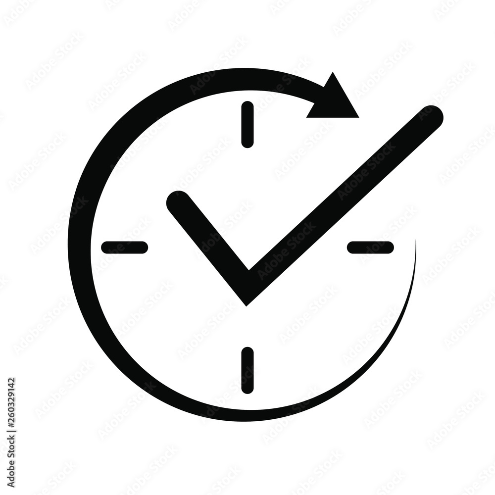Check mark clock icon Check mark clock icon
