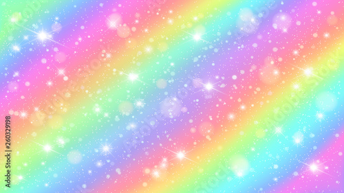 Obraz na plátně Glitters rainbow sky