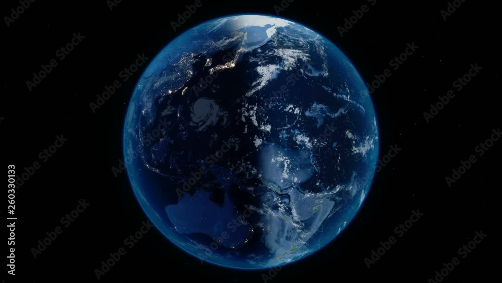 Overall view of Earth with stars on background. Planet rotate in orbit with the change of day and night. Seamless loop footage. Some elements of this image furnished by NASA Overall view of Earth with stars on background. Planet rotate in orbit with the change of day and night. Seamless loop footage. Some elements of this image furnished by NASA