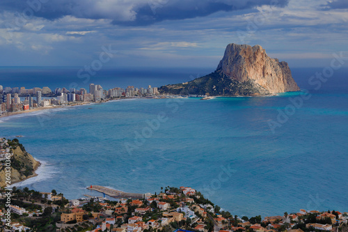 Panoramic view of the bay of Calpe, Valencia, Spain.