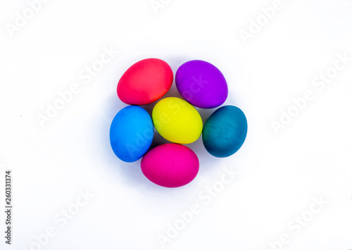 Easter eggs isolated on white