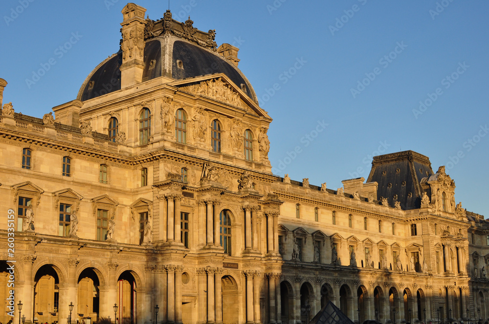 Paris, France - 02/08/2015: View of the Louvre museum
