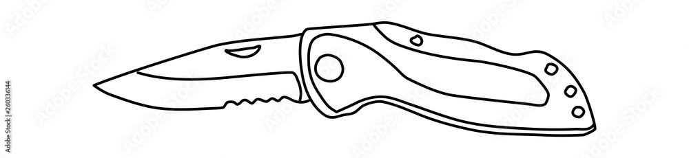 Jackknife sketch. Vector illustration Jackknife sketch. Vector illustration