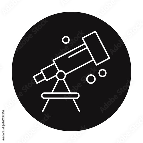 telescope astronomy icon line black