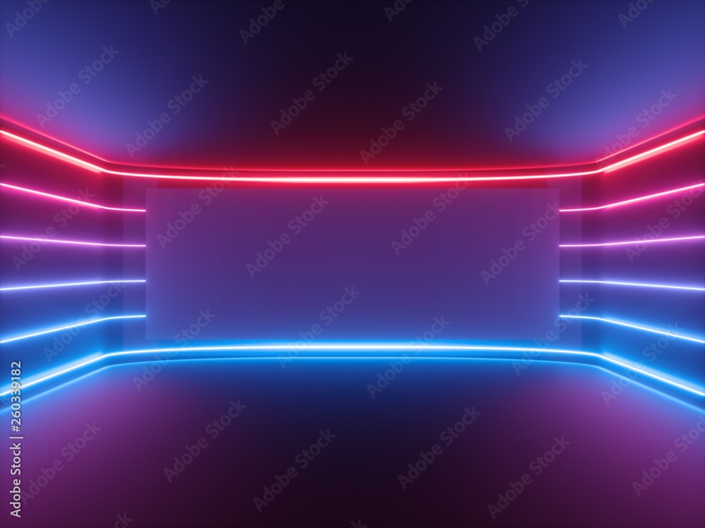 spil dagbog raid 3d render, red blue neon light, glowing lines, blank horizontal screen,  ultraviolet spectrum, empty room, abstract background Stock Illustration |  Adobe Stock