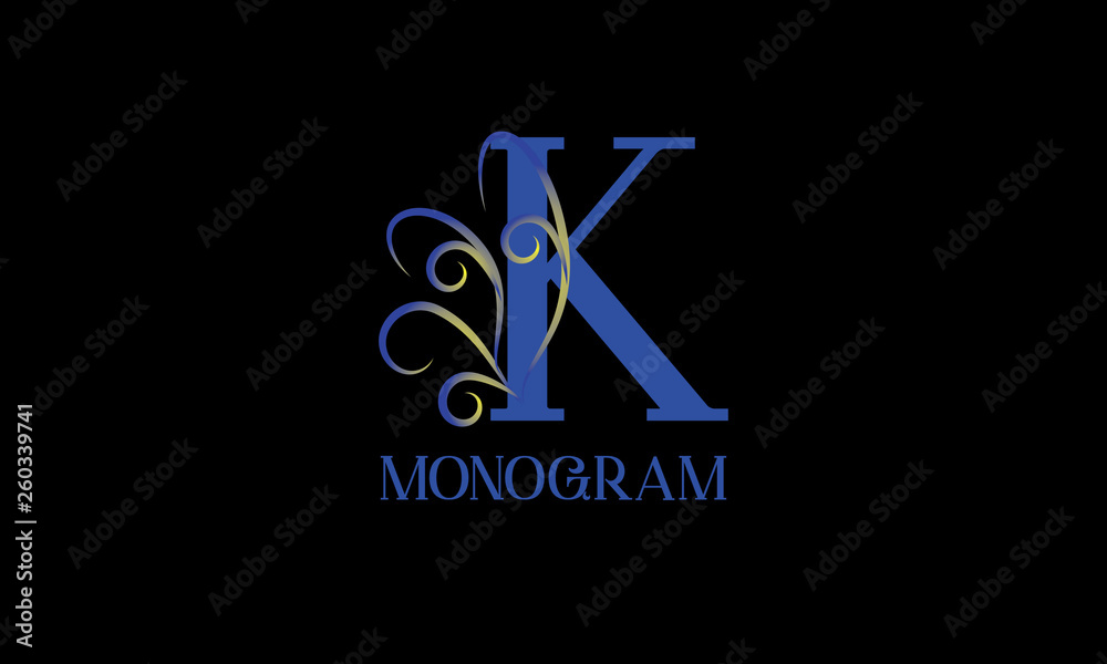 Decorative monogram with calligraphic letter. Logo logo design, business identity identity for a restaurant, royalty, boutique, cafe, hotel. Vector illustration Decorative monogram with calligraphic letter. Logo logo design, business identity identity for a restaurant, royalty, boutique, cafe, hotel. Vector illustration