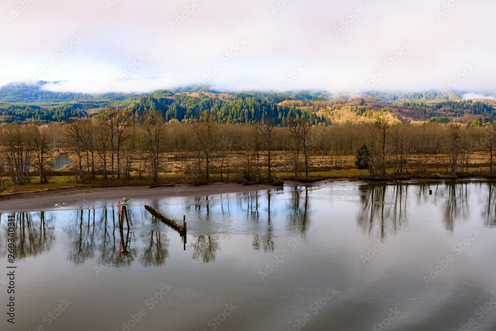 Calm day at beautiful Columbia river, Washington and Oregon