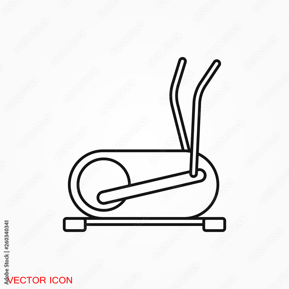 Elliptical machine gym icon, vector sign symbol for design Elliptical machine gym icon, vector sign symbol for design
