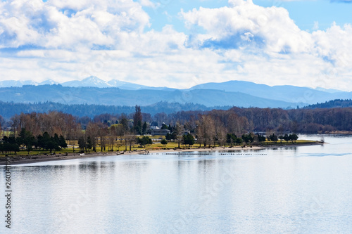 Calm day at beautiful Columbia river  Washington and Oregon