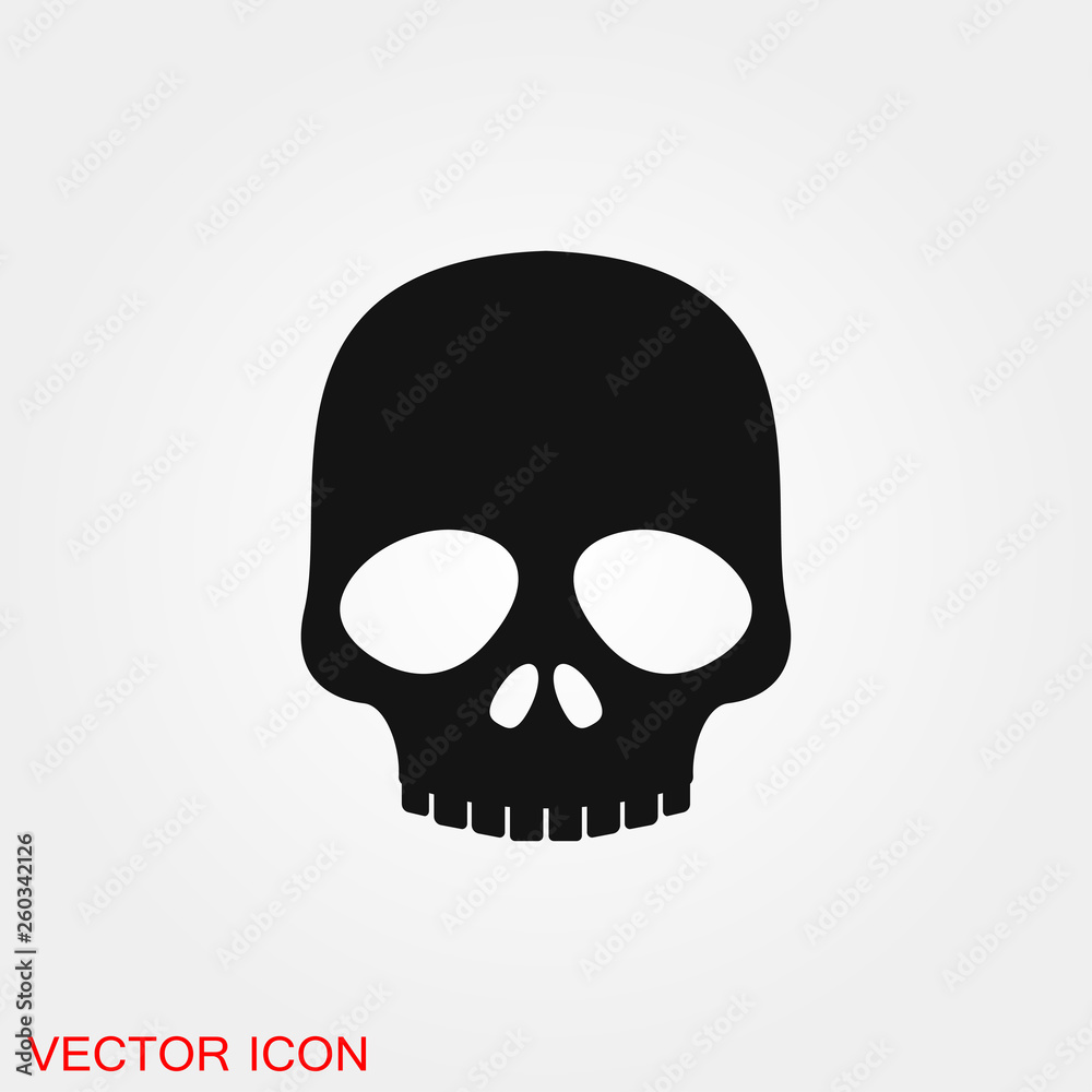 Skull icon vector sign symbol for design Skull icon vector sign symbol for design