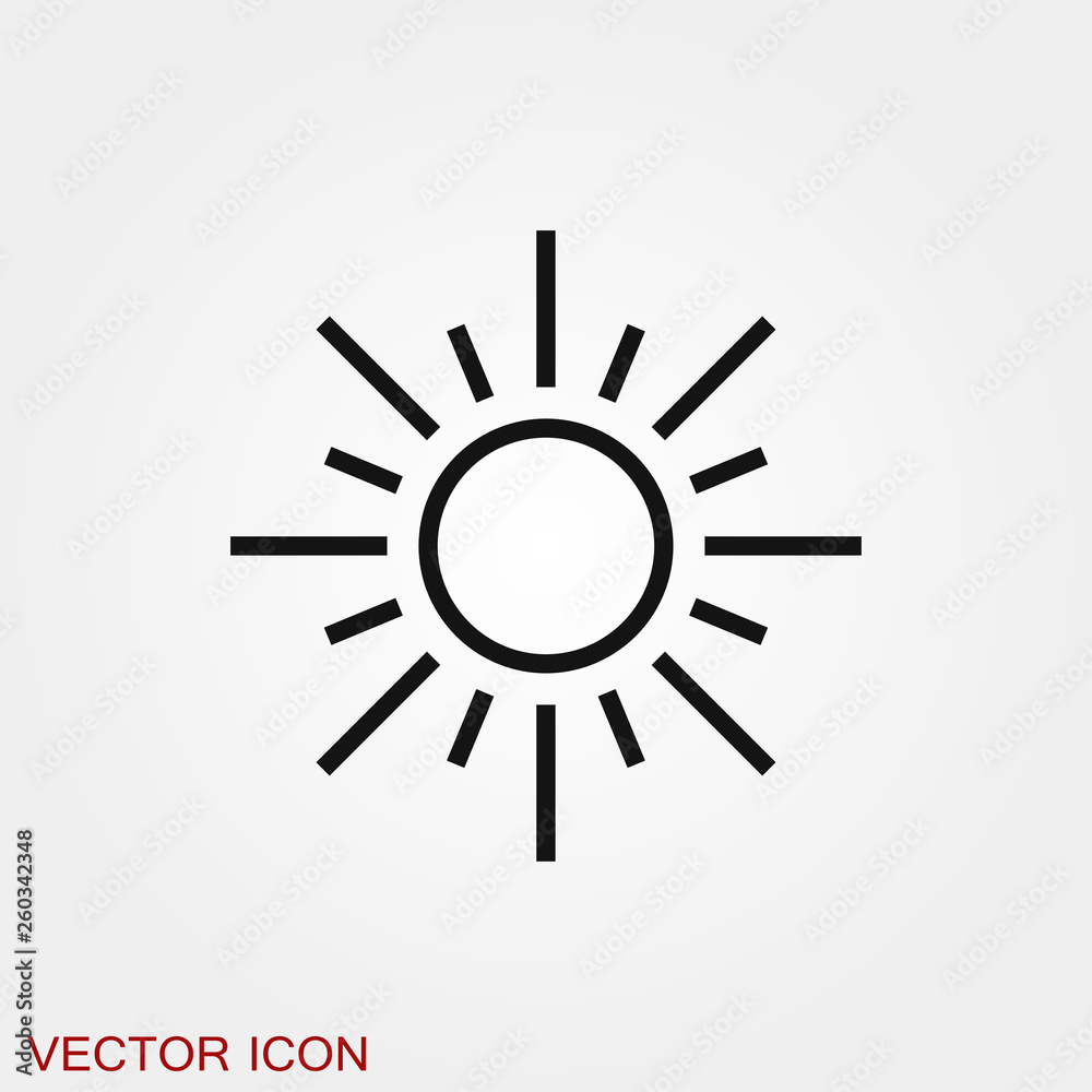 Sun Icon vector sign symbol for design