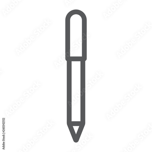 Eye pencil line icon, makeup and cosmetic, eyeliner sign, vector graphics, a linear pattern on a white background.