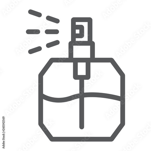 Perfume line icon, fragrance and cosmetic, aroma sign, vector graphics, a linear pattern on a white background.