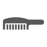 Comb glyph icon, barber and beauty, hairbrush sign, vector graphics, a solid pattern on a white background.