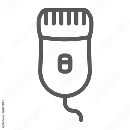 Epilator line icon, beauty and shave, depilation sign, vector graphics, a linear pattern on a white background.