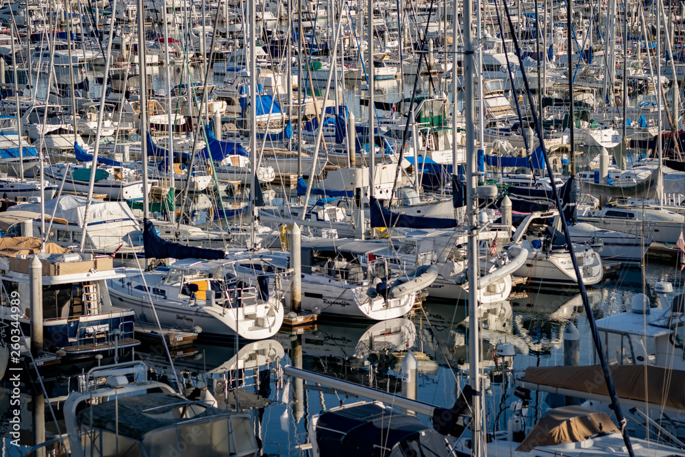Hundreds of boats docked in LA harbor