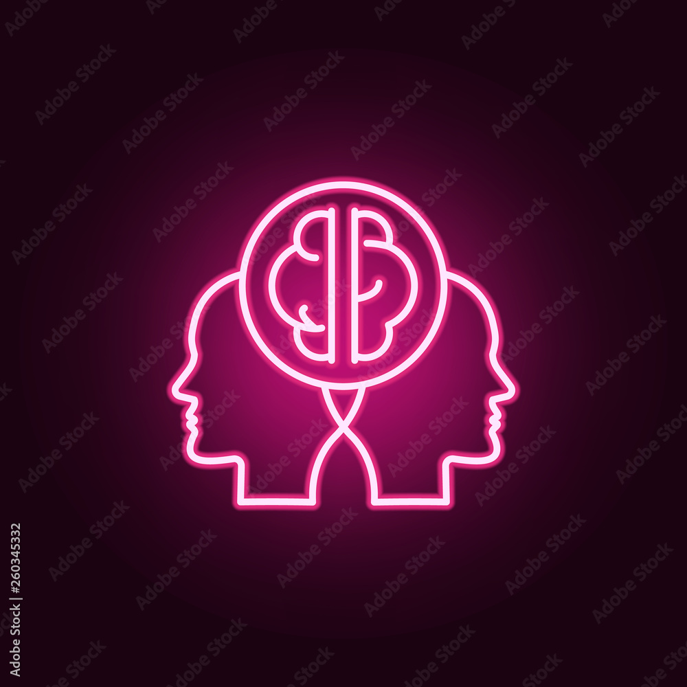 Brainstorm, idea, head neon icon. Elements of Creative thinking set. Simple icon for websites, web design, mobile app, info graphics Brainstorm, idea, head neon icon. Elements of Creative thinking set. Simple icon for websites, web design, mobile app, info graphics