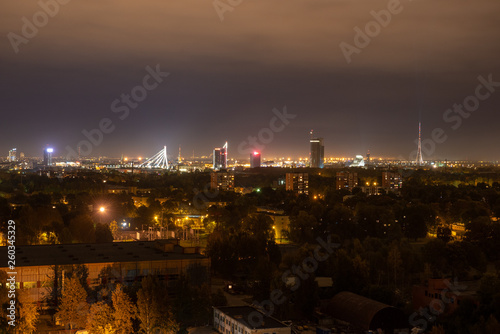 night lights in Riga  Latvia