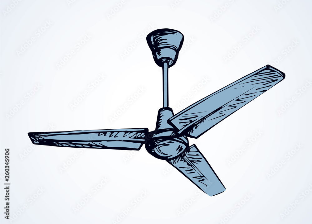 Ceiling fan. Vector drawing Stock Vector | Adobe Stock