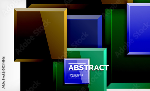 Geometric abstract background, modern square design