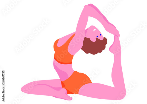 People silhouettes doing yoga on white background. Yoga class with people meditating and doing breathing exercise. Healthy life style. vector illustration