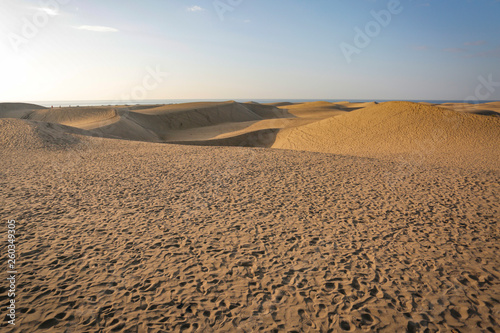 Summer background of sand and beach 