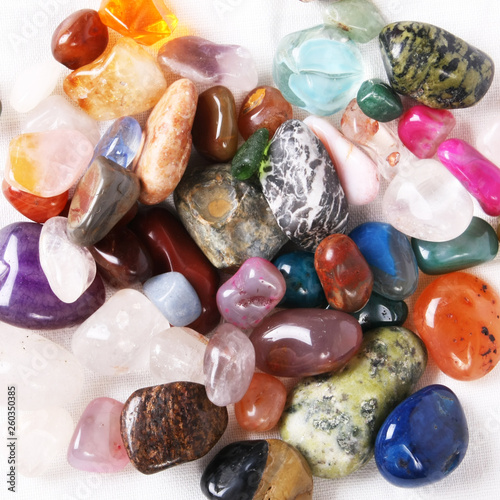 shiny colored natural stones