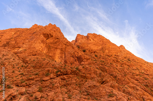 Todra Gorge in Morocco and Blue Sky