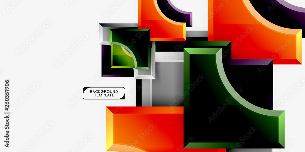 Obraz premium Geometrical 3d shapes background