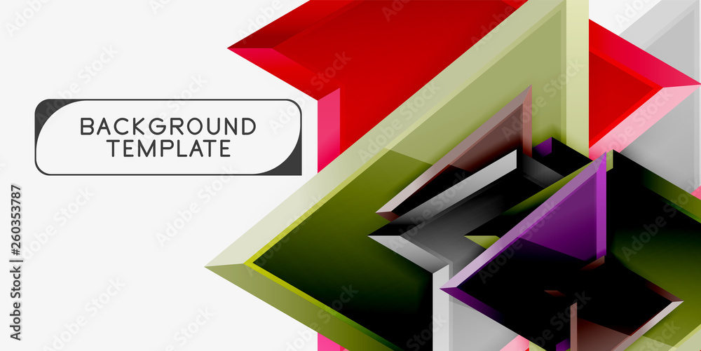 Minimal geometrical triangles with 3d effect abstract background template Minimal geometrical triangles with 3d effect abstract background template