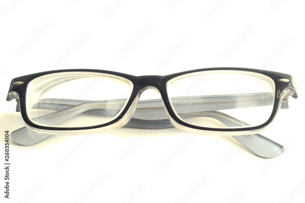 Glasses with black frame isolated on white background. Glasses with black frame isolated on white background.