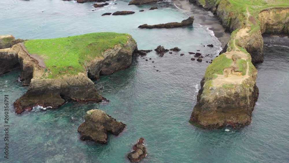 Aerial Landscape of Mendocino, California Coastline