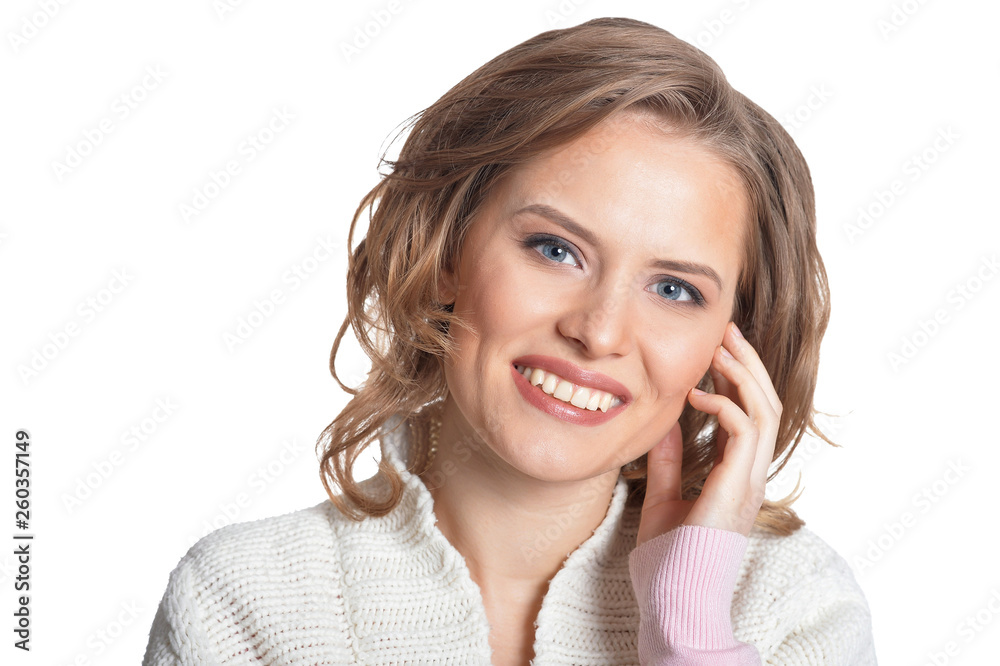 Close up portrait of smiling young woman Close up portrait of smiling young woman