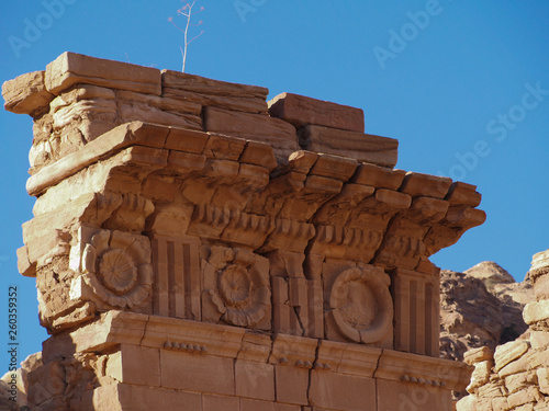 Petra; Raqmu - historic ruins of the ancient, rock city of the Nabatean Arabians. It is located in southwestern Jordan. It is also known as the rose-red city. UNESCO World Heritage list.