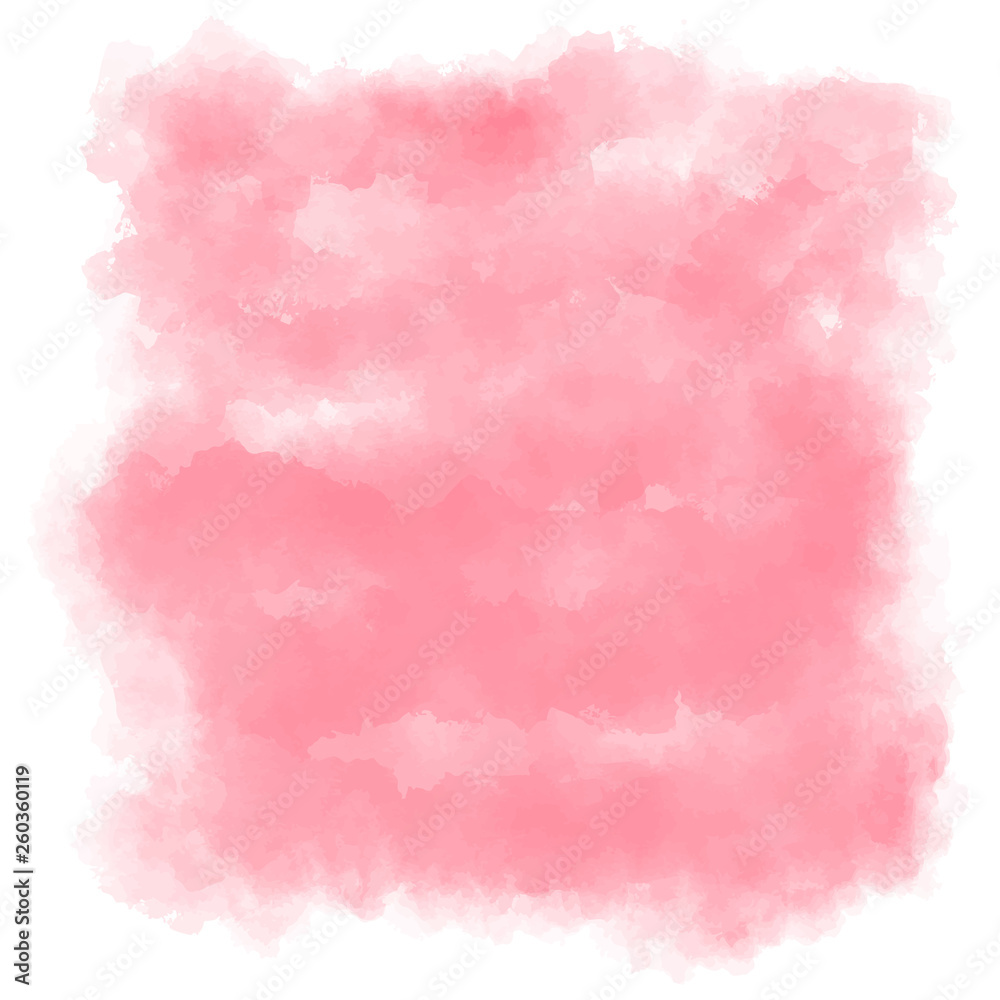 Red watercolor background. Abstract vector paint splash, isolated on white backdrop. Aquarelle beautiful texture. Graphic design for your project.