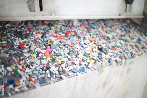 Картината върху платно Recycling, shredded plastic