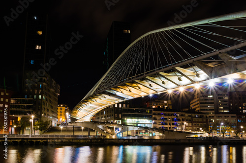 Bilbao city architectural at night and touristic places highlights © arnaudmartinez