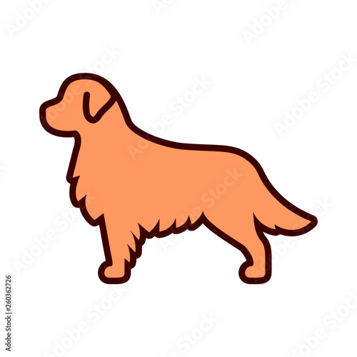 Golden Retriever Icon Isolated On White Background